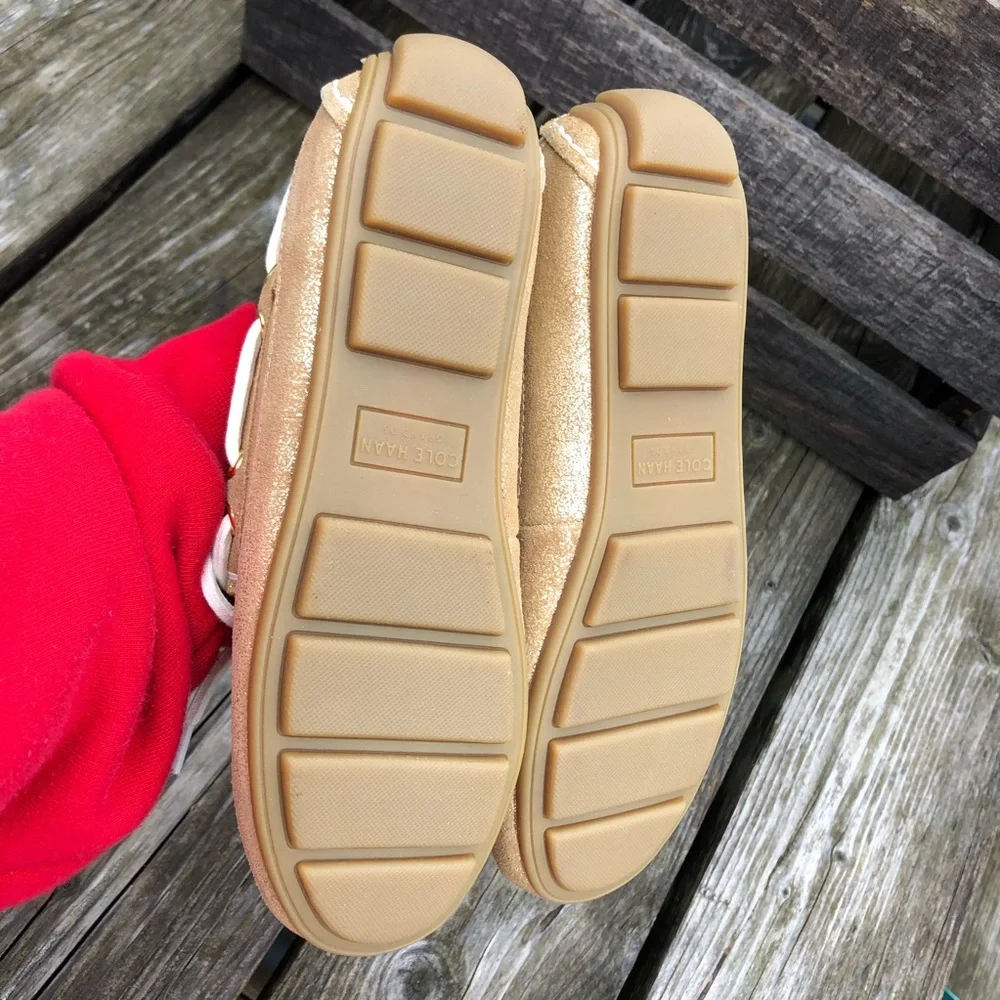 - Cole Haan Gold Leather Moccasins SZ 3! NEW!